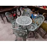 A 20th Century Circular Topped Patio Table & Four Chairs