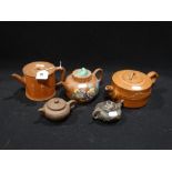 Five Early 20th Century Red Terracotta Chinese Teapots