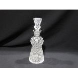 A Circular Based Thistle Cut Glass Decanter & Stopper