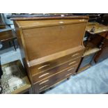 A Mid Century Teak Finish Four Drawer Bureau