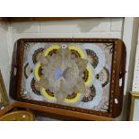 A Butterfly Wing Inlaid Serving Tray