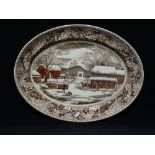 A Mid 20th Century Johnson Brothers Historic America Series Meat Plate