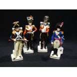 A Group Of Four 20th Century Porcelain Military Figures