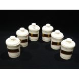 A Set Of Six Reproduction Apothecary Jars By Crown Winsor