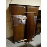 A Stag Mahogany Finish Two Door Wardrobe & Headboard