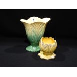 A Beswick Leaf Vase, No 844-2, Together With A Further Posy Vase
