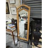 A Contemporary Metal Framed Cheval Mirror