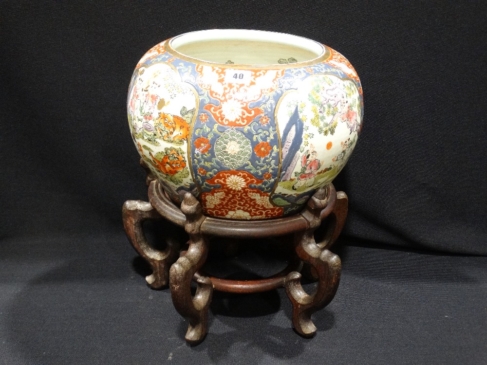 A 20th Century Chinese Circular Pottery Fish Bowl, The Exterior Decorated With Figural Panels, On