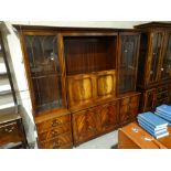 A Reproduction Mahogany Finish Three Section Lounge Cupboard