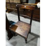 A 19th Century Mahogany Country Chair With Block & Turned Rail