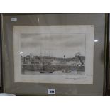 A Framed Pen & Ink Original Drawing Of Mostyn Dock, Dated 1871