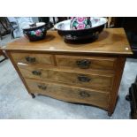 An Edwardian Walnut Finish Chest Of Two Short & Two Long Drawers