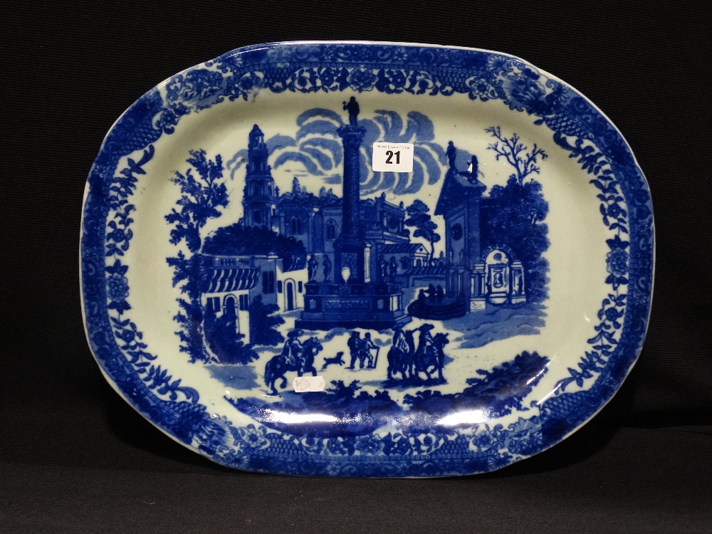 A Late 20th Century Blue & White Ironstone Meat Plate