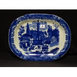 A Late 20th Century Blue & White Ironstone Meat Plate