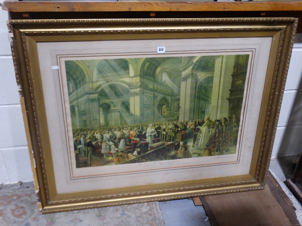 A Framed Coloured Print Titled "The Heart Of The Empire 1935" Signed & No 115