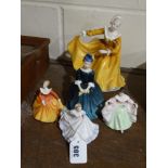 Five Royal Doulton China Figures