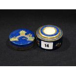 A Heavy Porcelain Match Striker & Cover With Gilt Pagoda Decoration, Marked G.B & Sons Ltd,