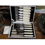 A Cased Set Of Early 20th Century Fish Knives & Forks