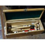 A Miniature Cased Table Croquet Set