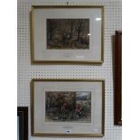 George Anderson Short, A Pair Of Watercolours, Each Showing The Badsworth Hunt, Signed, 8 X 12"