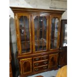 A Reproduction Two Piece Glazed Lounge Cupboard