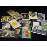 A Quantity Of Mixed 3rd Reich Related Printed Postcards & Ephemera, Together With Some Badges