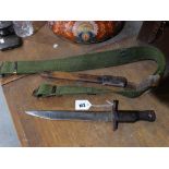 A Canadian Ross Bayonet Scabbard & Belt