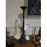 An Angle Poise Lamp, Together With A Candle Stand Etc (3)