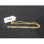 A 9ct Gold Flat Link Neck Chain, 11grm