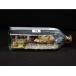 A Ship In A Bottle With Harbour Diorama