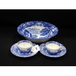 A Spode`s Italian Circular Bowl, Together With Two Spode Cups & Saucers
