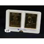 A Danbury Mint Limited Edition Two Card 22ct Gold Star Trek Collectors Set