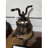 A French Vintage Table Top Olive Oil Press