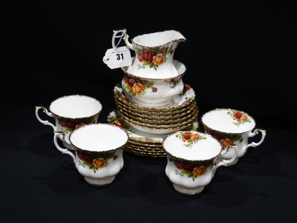 A Twenty Piece Royal Albert Old Country Roses Pattern Tea Set