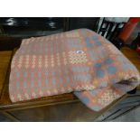 A Pink Ground Welsh Woolen Bed Cover