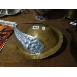 A Theatrical Brass & Sheet Metal Winged Helmet