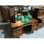 A Mid Century Triple Mirrored Knee Hole Dressing Table