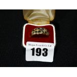 A Gold Sapphire & Diamond Set Ring, Size P