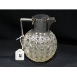 A Globular Cut Glass Claret Jug With Silver Mounts, Hallmarks For London 1898