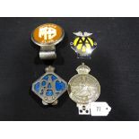 Four Classic Car Badges Including 1936 Coronation