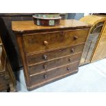 A Victorian Mahogany Chest Of Four Long Drawers