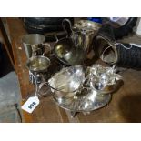 A Quantity Of Mixed Plated Ware To Include A Calling Card Tray