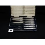 A Cased Set Of Six Silver Handled Tea Knives, Sheffield 1924