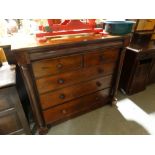 A Victorian Mahogany Chest Of Two Short & Three Long Drawers With Turned Side Columns