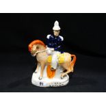 A Staffordshire Pottery Equestrian Portrait Figure Of Lord Raglan