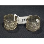 A Pair Of Chinese Export Silver Serviette Rings, Marked WS For Wo Shing