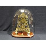 A 19th Century Fusee Skeleton Mantel Clock, Signed J. French, London & No 1221. The Clock Under A