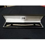 A 9ct Gold Set Diamond Bracelet