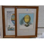 Two Coloured Early Ballooning Prints