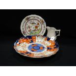 A Circular Imari Decorated Charger (AF) Together With A Port Meirion Pottery Moulded Jug Etc (3)